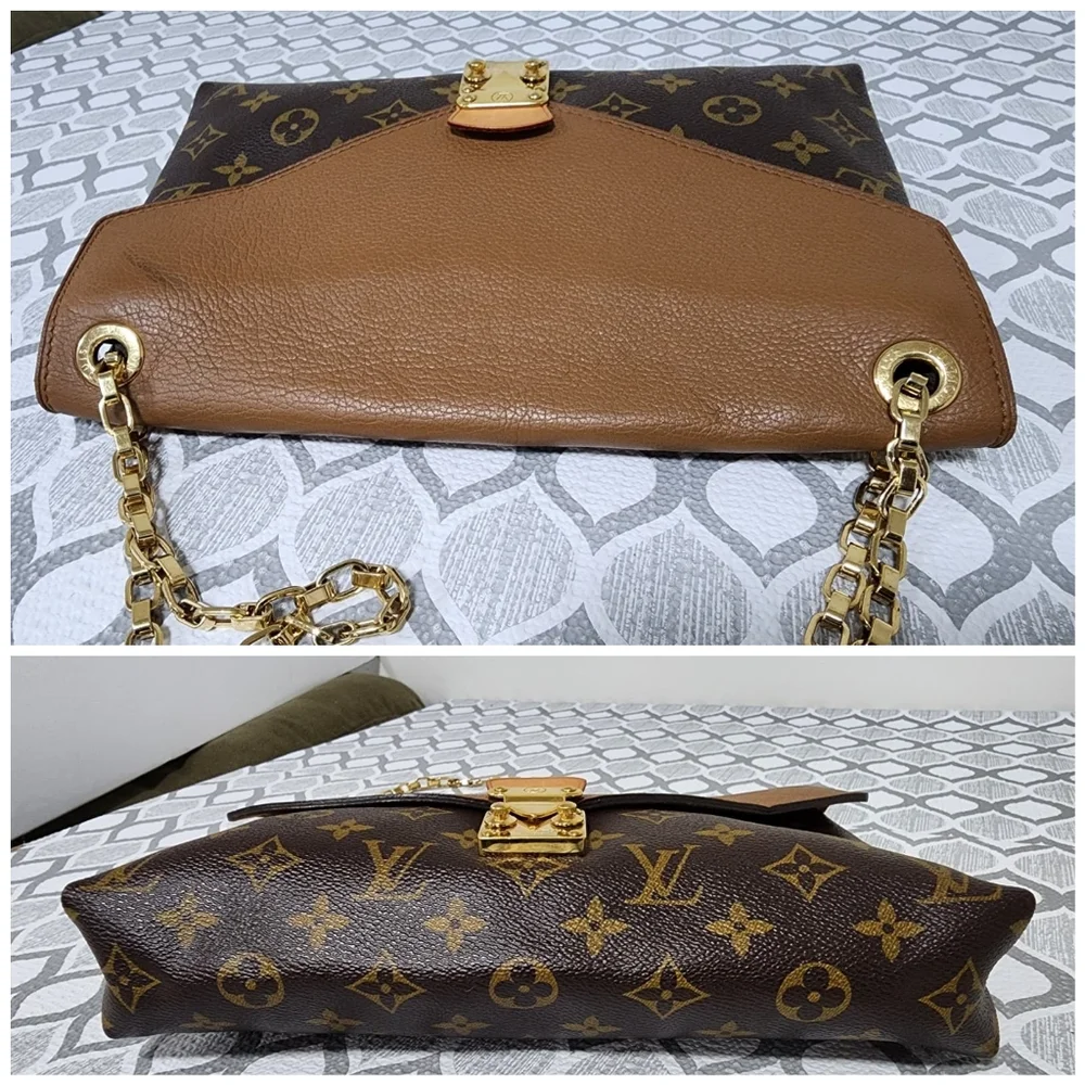 LOUIS VUITTON Havane Monogram Canvas Pallas Shoulder Bag Brown